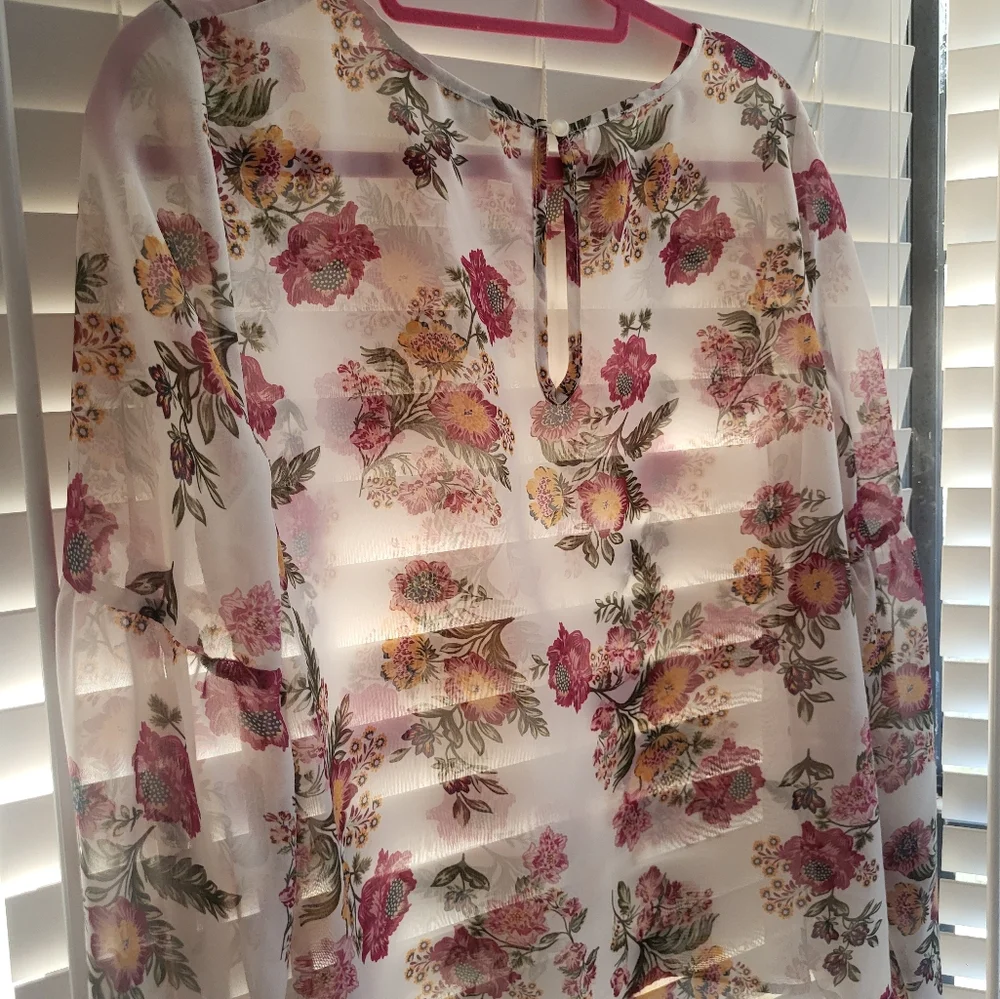 Pink Rose Ruffled Blouse - Picture 2 of 5